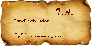 Tandlich Adony névjegykártya